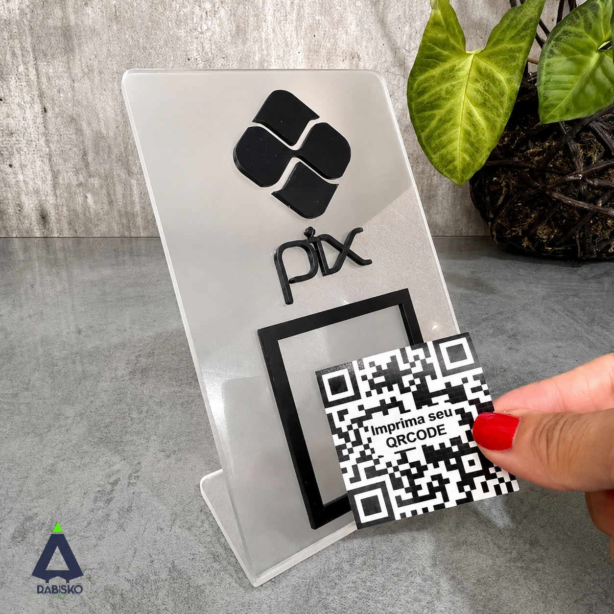 Placa Pix Acrílico QR Code